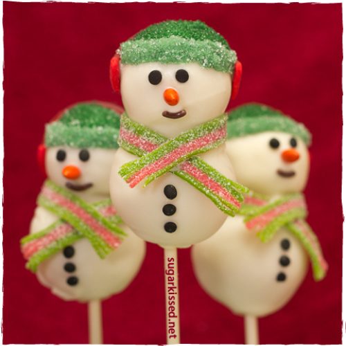 Snowman Cake Pops for Christmas